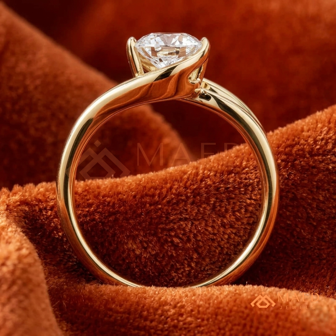 Marquise Cut Solitaire Engagement Ring with Multi-Row Pavé Band – Silver, 14K Gold, or 14K Rose Gold