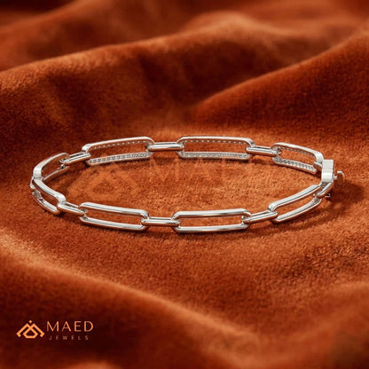 Diamond Paperclip Link Bracelet