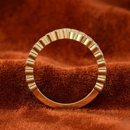 Diamond Double Row Cross Ring in 14K Yellow Gold | X-Band Statement Ring