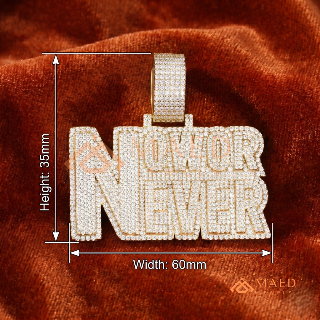 Now or Never" Iced Out Statement Pendant – Luxury Custom Jewelry