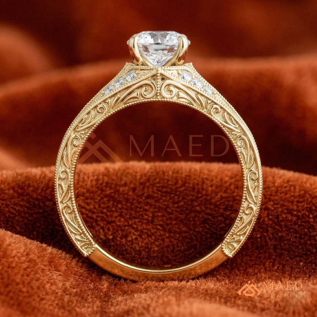 Vintage Filigree Engagement Ring – Art Deco Inspired Diamond Ring