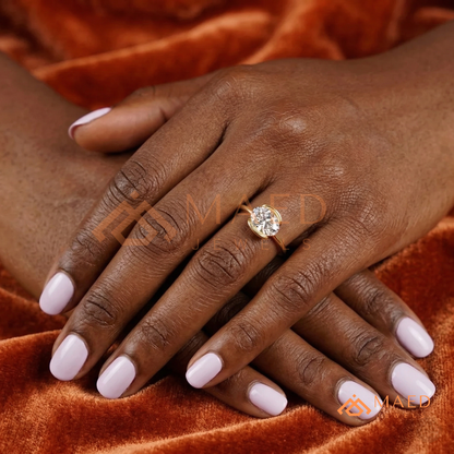 Horizontal Oval Half-Bezel Minimalist Engagement Ring in Silver, 14K Yellow Gold, or Rose Gold
