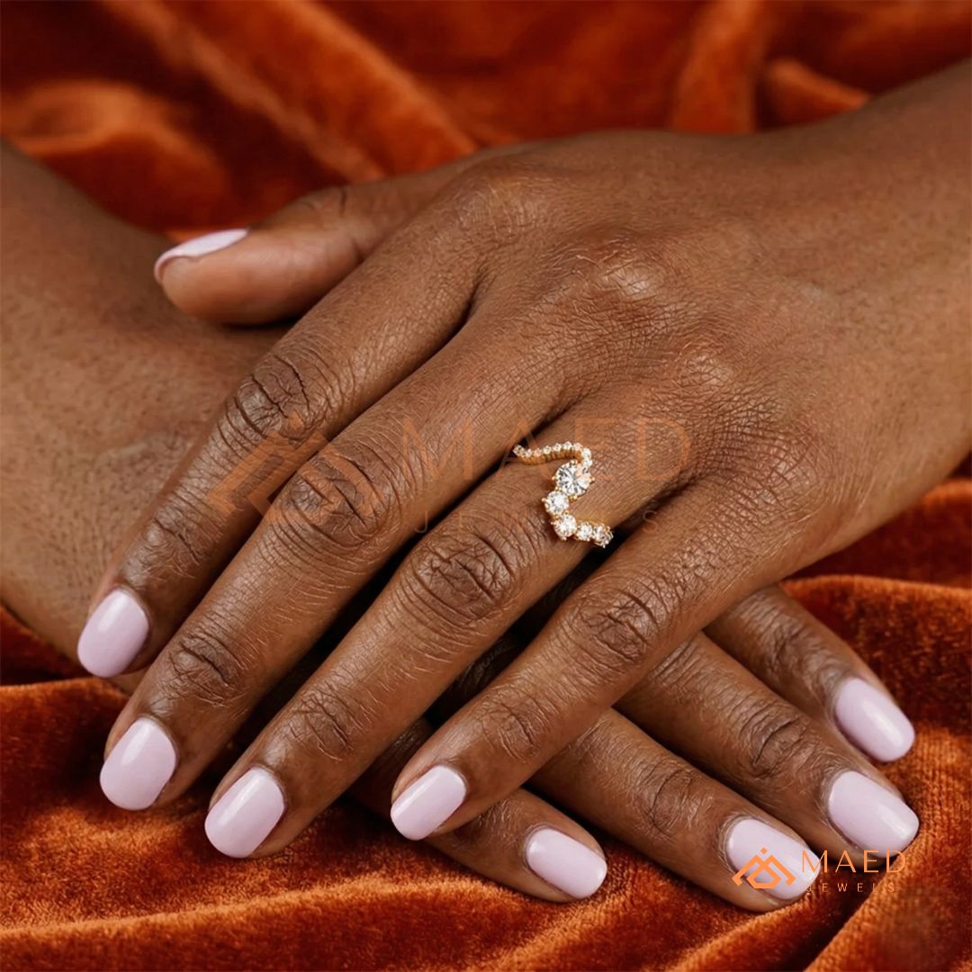 Nature-Inspired Radiant Cut Three-Stone Engagement Ring with Thorn Band in Silver, 14K Gold & Rose Gold