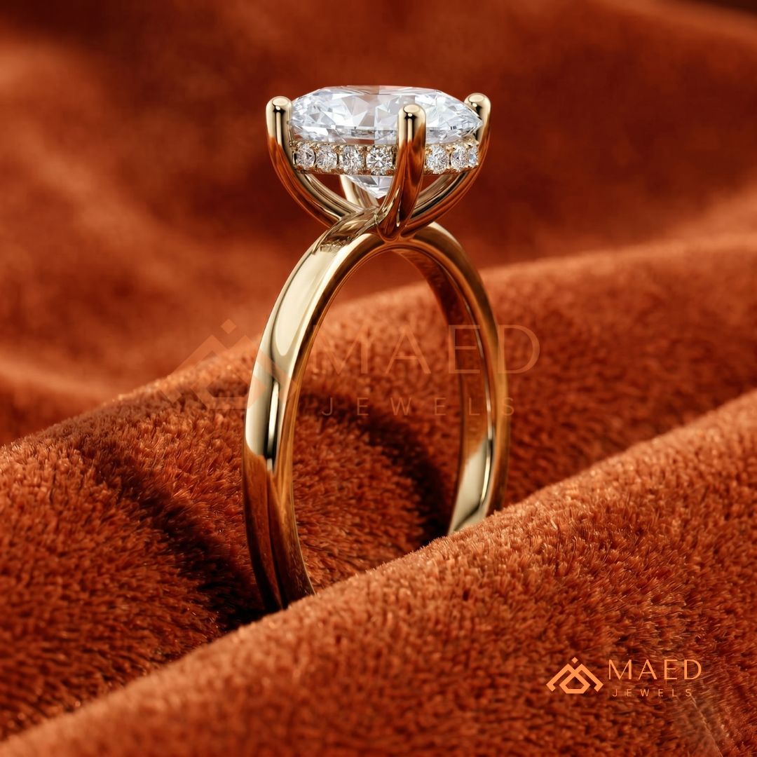 Classic Oval Cut Solitaire Engagement Ring in Silver, 14K Gold, & 14K Rose Gold