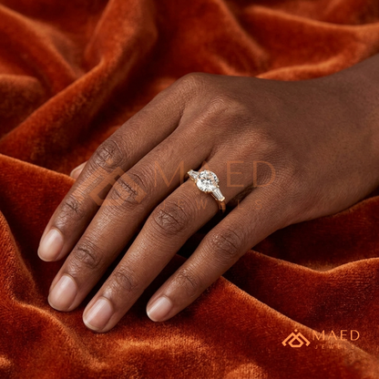 Classic 3-Stone Tapered Baguette Ring in 14K Yellow Gold, Rose Gold & Sterling Silver
