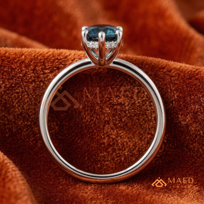 The Oceanne Pear Cut Solitaire Ring | Silver, 14K Yellow, & Rose Gold