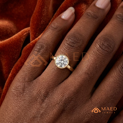 Heirloom-Style Three-Stone [Gemstone Type] Ring in 14K Yellow Gold, Rose Gold & Silver