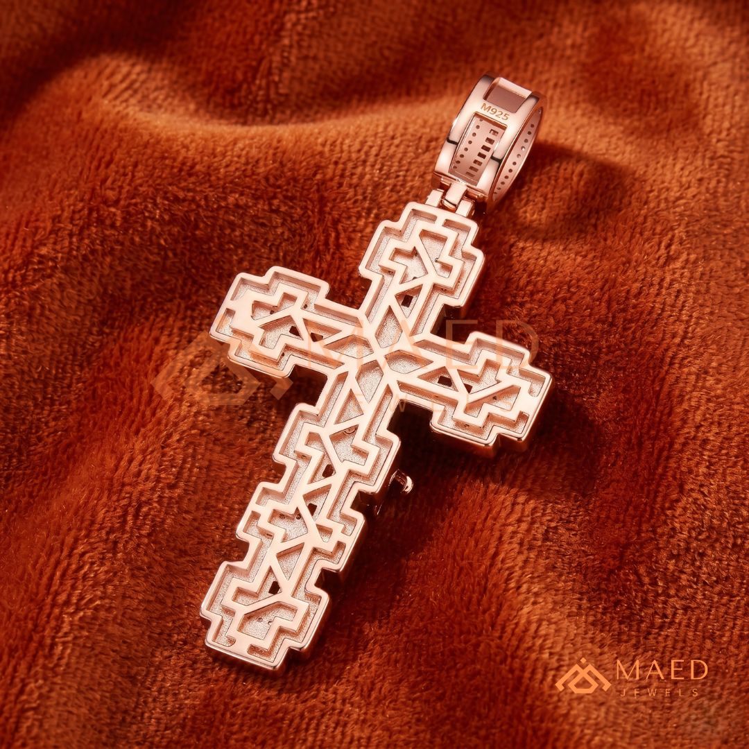 Crucifix Cross Pendant – Baguette & Micro Pave Hip Hop Necklace