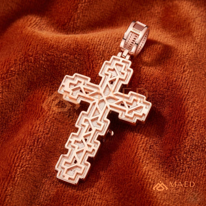 Crucifix Cross Pendant – Baguette & Micro Pave Hip Hop Necklace
