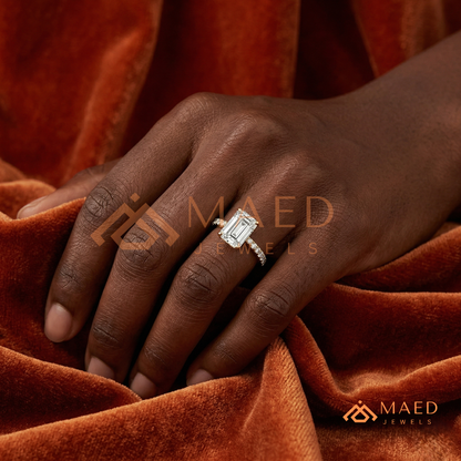 Romantic Heart Cut Bypass Engagement Ring with Swirl Pavé Band