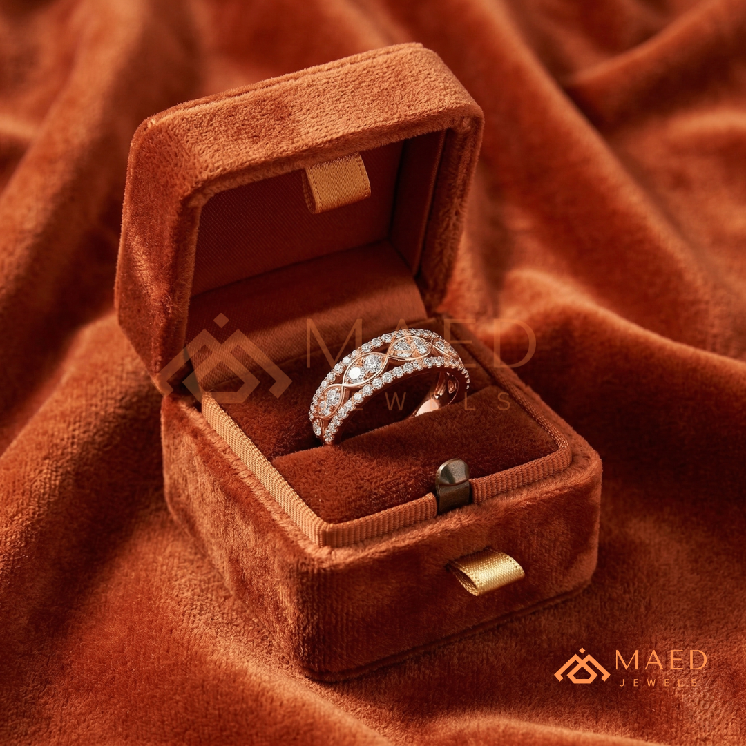 Amara Two-Tone Milgrain Filigree Ring – Available in Silver, 14K Yellow & Rose Gold