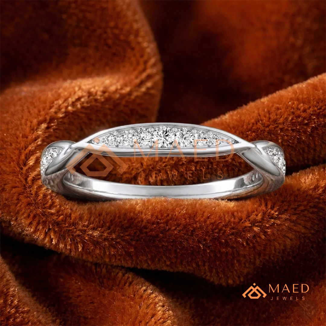The Interlocking Twist Eternity Band – 2-Row Micro-Pavé Braided Ring (Sterling Silver, 14K Yellow, White, or Rose Gold)