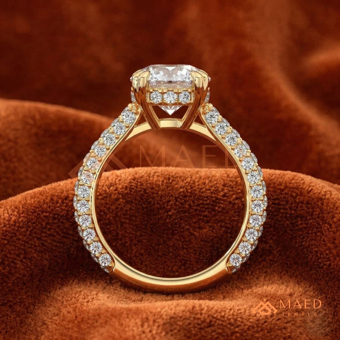 Nature-Inspired Radiant Cut Three-Stone Engagement Ring with Thorn Band in Silver, 14K Gold & Rose Gold