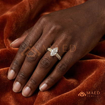 Vintage-Inspired Halo Diamond Simulant Ring in 14K Yellow Gold, Rose Gold & Sterling Silver