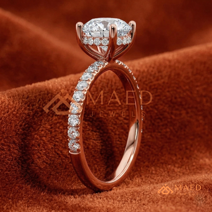 The Penelope Round Cut Diamond Simulant Ring | Silver, 14K Yellow, & Rose Gold