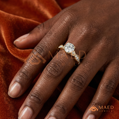 Marquise Accent Solitaire Engagement Ring – Minimalist Diamond Ring
