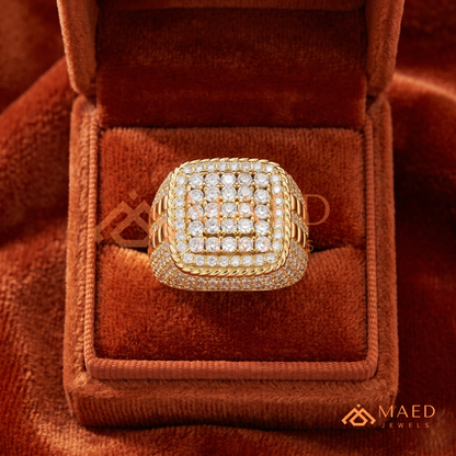 Men's Concentric Pave Diamond Dome Ring | Silver, 14K Gold & Rose Gold