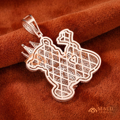 Fully Flooded 3D Money Bear Charm – Rich Teddy Stacks Pendant