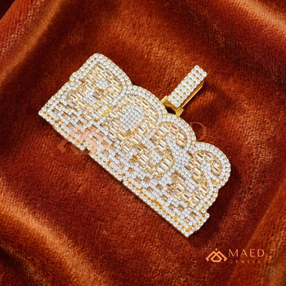 BOSS Luxury Diamond Letter Pendant - Sterling Silver, 14K Gold & Rose Gold