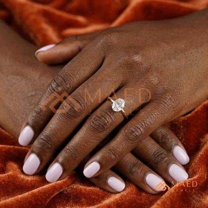 Classic Oval Cut Solitaire Engagement Ring in Silver, 14K Gold, & 14K Rose Gold