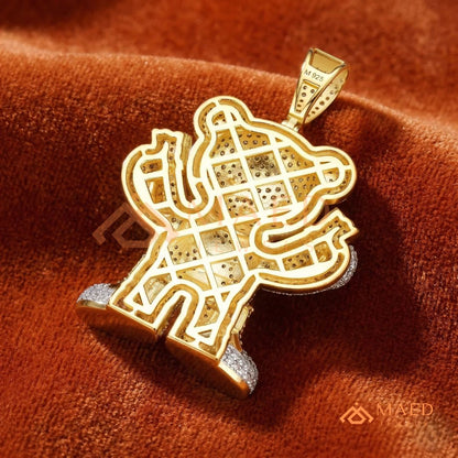 Heavy 3D Multi-Layered Baguette Cross Charm – Fully Flooded