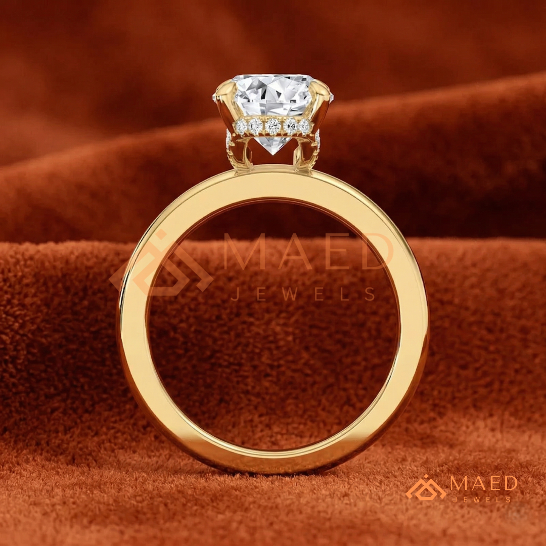 Classic Oval Cut Moissanite Solitaire Ring | 14K Gold, Rose Gold & Sterling Silver Engagement Ring for Women