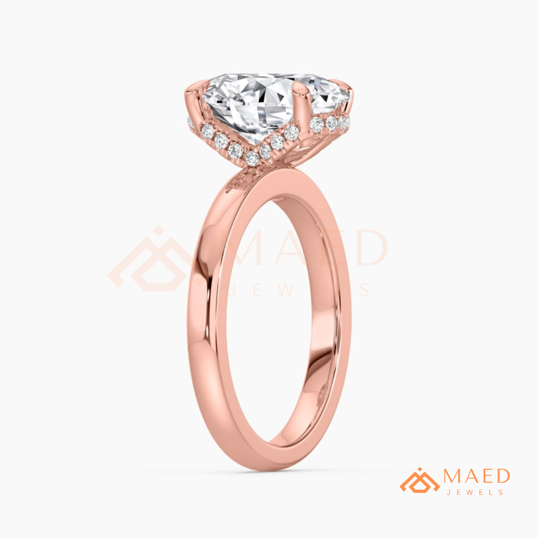 Classic Oval Cut Moissanite Solitaire Ring | 14K Gold, Rose Gold & Sterling Silver Engagement Ring for Women