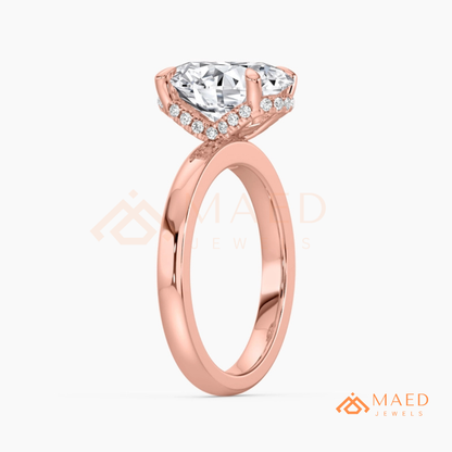 Classic Oval Cut Moissanite Solitaire Ring | 14K Gold, Rose Gold & Sterling Silver Engagement Ring for Women