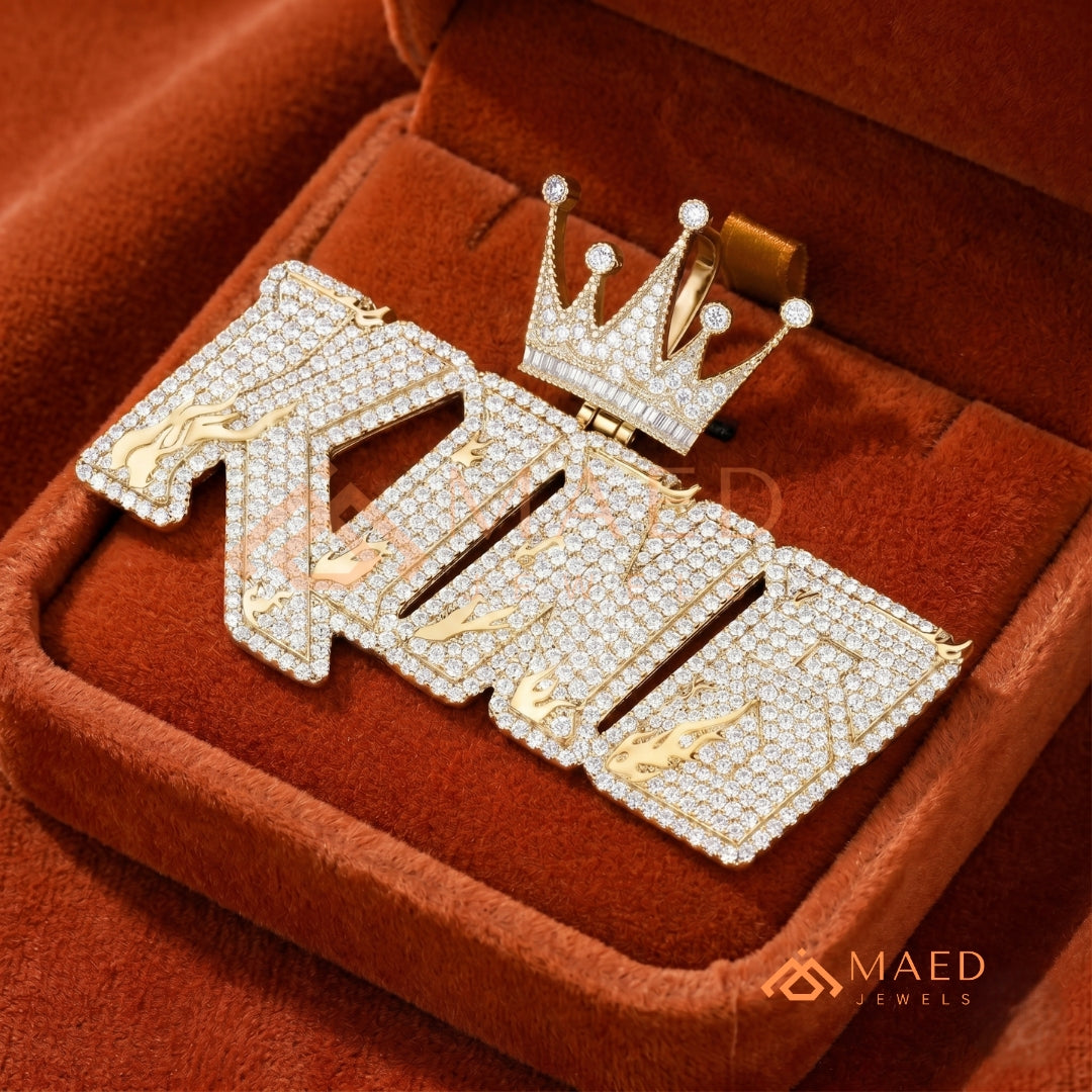 The "King" Crown Diamond Pendant – Custom Hip Hop Jewelry