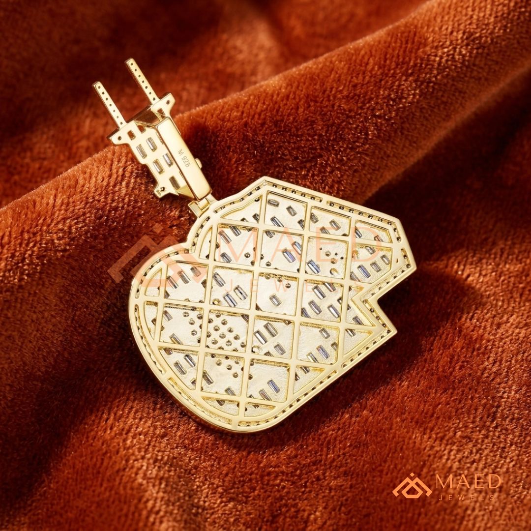 Baguette Diamond 420 Statement Pendant with Electrical Plug Bail