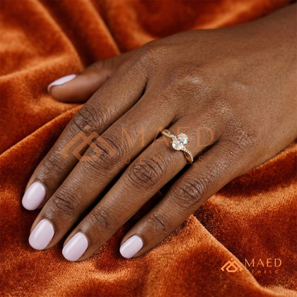 Oval Cut Twisted Infinity Engagement Ring in 14K Gold, Rose Gold & Silver | Entwined Pave Moissanite Wedding Ring for Women