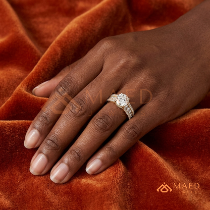 Multi-Row Pavé Split-Shank Engagement Ring – Glamour Diamond Ring