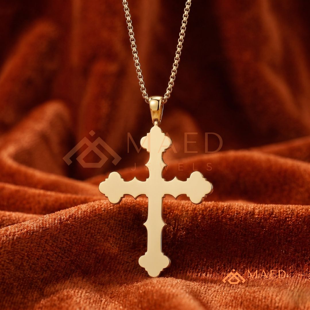 Byzantine Clover Cross Pendant – Iced Out Micro Pave Statement Necklace