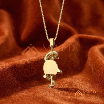 Fully Flooded Skull & Serpent Statement Charm – Ruby Red Eye Hip Hop Pendant