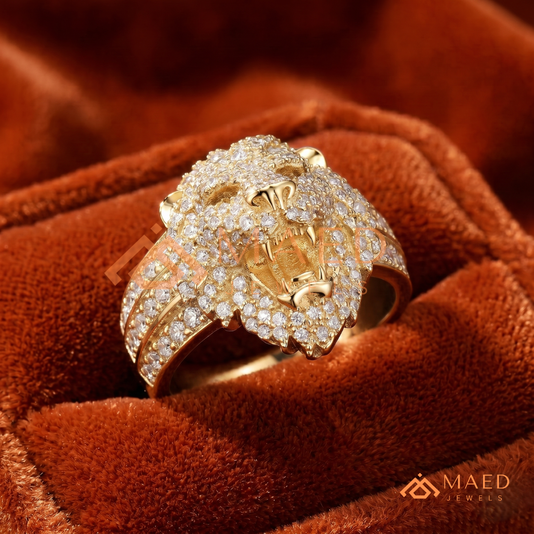 Men's Iced-Out Concentric Circle Dome Ring | Silver, 14K Gold & Rose Gold