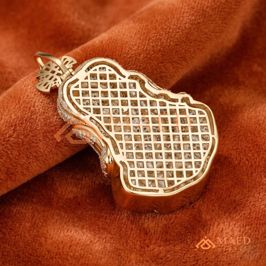 The Sovereign Sacred Heart Piece | Fully Encrusted Jesus Bust Cross Pendant