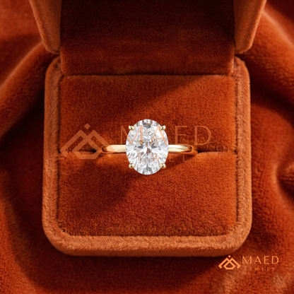 The Victoria Oval Cut Solitaire Ring | Silver, 14K Yellow, & Rose Gold