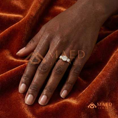 The Trinity Round Brilliant Past Present Future Ring – Silver, 14K Yellow & Rose Gold