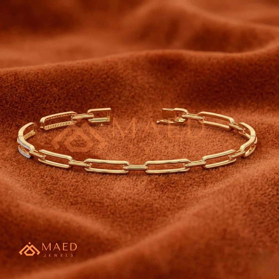 Diamond Paperclip Link Bracelet