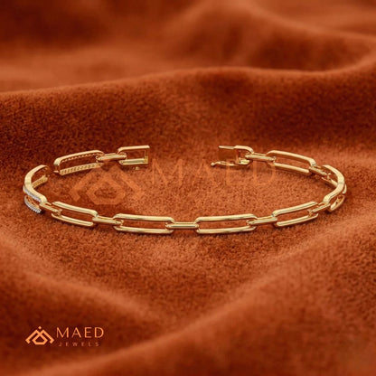 Diamond Paperclip Link Bracelet
