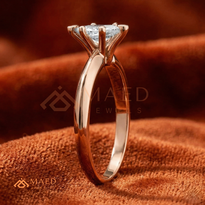 Minimalist Marquise Cut [Gemstone Type] Tapered Solitaire Ring in 14K Yellow Gold, Rose Gold & Silver