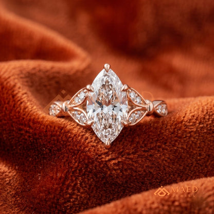 The Grace Radiant Cut Solitaire Engagement Ring with Pave Twist Band in Silver, 14K Gold & 14K Rose Gold
