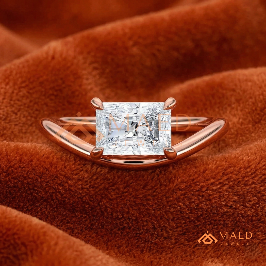 Classic Round Cut Pavé Diamond Band Promise Ring in Silver, 14K Yellow or Rose Gold