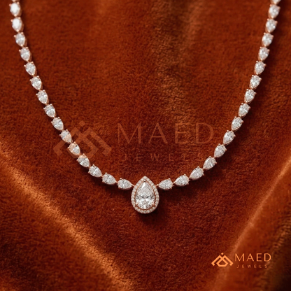 pear-cut diamond drop necklace