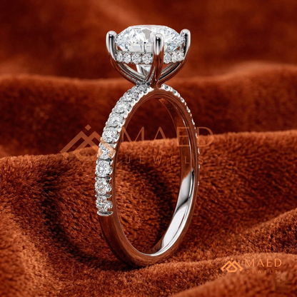The Penelope Round Cut Diamond Simulant Ring | Silver, 14K Yellow, & Rose Gold