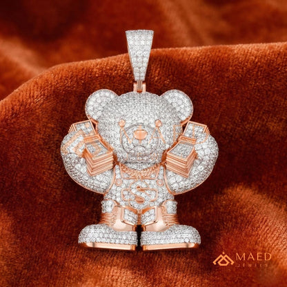 Heavy 3D Multi-Layered Baguette Cross Charm – Fully Flooded
