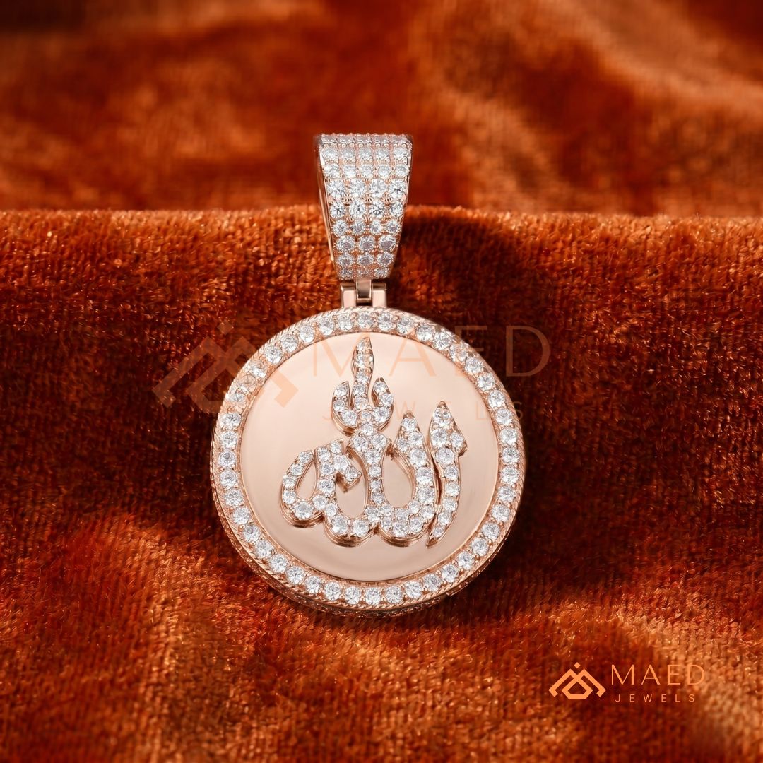 The Divine Pavé Pendant – 14K Gold, Rose Gold & Sterling Silver with Hand-Set Brilliant Diamonds