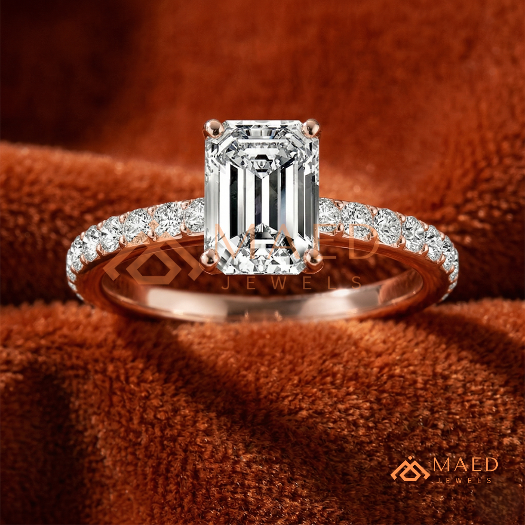 Romantic Heart Cut Bypass Engagement Ring with Swirl Pavé Band