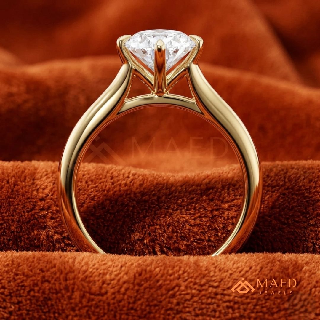 Elongated Oval Cut Solitaire Engagement Ring | 14k Gold, Rose Gold & Sterling Silver
