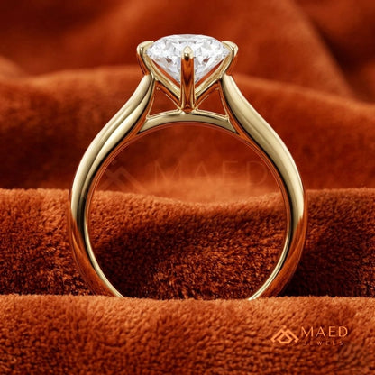 Elongated Oval Cut Solitaire Engagement Ring | 14k Gold, Rose Gold & Sterling Silver